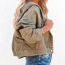 Carregar imagem no visualizador da galeria, Hooded Dropped Shoulder Denim Jacket
