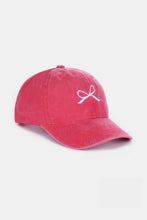 Carregar imagem no visualizador da galeria, Zenana Bow Embroidered Washed Cotton Caps
