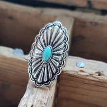 Load image into Gallery viewer, Flower Shape Artificial Turquoise Ring
