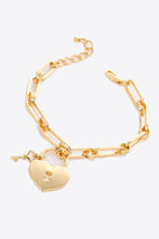 Load image into Gallery viewer, Heart Lock Charm Chain Bracelet
