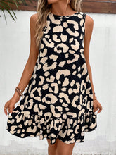 Load image into Gallery viewer, Tied Leopard Round Neck Tank Dress
