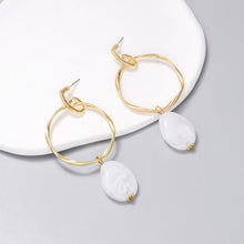 Carregar imagem no visualizador da galeria, Alloy &amp; Rhinestone Hoop Drop Earrings
