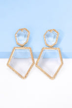 Carregar imagem no visualizador da galeria, Geometrical Shape Zinc Alloy Frame Resin Dangle Earrings
