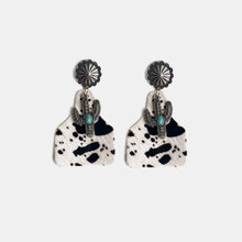 Carregar imagem no visualizador da galeria, Turquoise Decor Cactus Alloy Earrings
