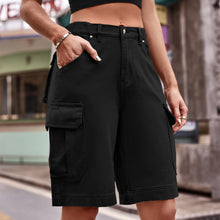 Carregar imagem no visualizador da galeria, Denim Cargo Shorts with Pockets
