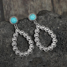 Carregar imagem no visualizador da galeria, Artificial Turquoise Teardrop Earrings
