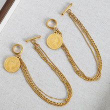 Carregar imagem no visualizador da galeria, Coin Pendant Toggle clasp 18K Gold-Plated Bracelet
