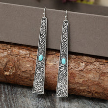 Load image into Gallery viewer, Artificial Turquoise Bar Earrings
