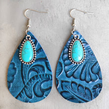 Carregar imagem no visualizador da galeria, Artificial Turquoise Teardrop Earrings
