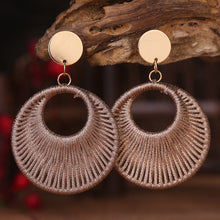 Carregar imagem no visualizador da galeria, Cotton Cord Geometric Drop Earrings
