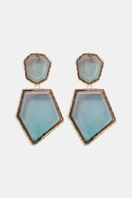 Carregar imagem no visualizador da galeria, Geometrical Shape Zinc Alloy Frame Resin Dangle Earrings
