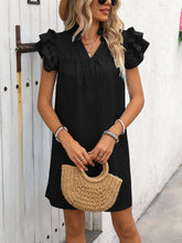 Carregar imagem no visualizador da galeria, Ruffled Notched Cap Sleeve Mini Dress
