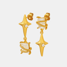 Carregar imagem no visualizador da galeria, Zircon Copper Geometric Drop Earrings
