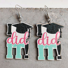 Carregar imagem no visualizador da galeria, School Theme Wooden Dangle Earrings
