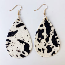 Load image into Gallery viewer, Genuine Cowhide Leather Dangle Earrings
