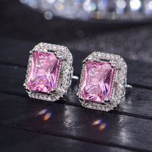 Carregar imagem no visualizador da galeria, Silver-Plated Zircon Stud Earrings
