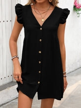 Carregar imagem no visualizador da galeria, Button Up V-Neck Cap Sleeve Mini Dress
