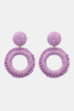 Carregar imagem no visualizador da galeria, Round Shape Raffia Grass Dangle Earrings
