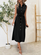 Load image into Gallery viewer, Button Up Sleeveless Midi Dress
