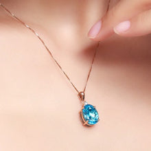 Load image into Gallery viewer, Rose Gold-Plated Artificial Gemstone Pendant Necklace
