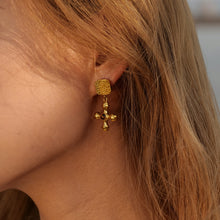 Load image into Gallery viewer, Gold-Plated Stainless Steel Cross Shape Earrings
