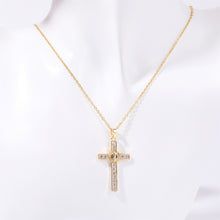 Carregar imagem no visualizador da galeria, Stainless Steel Inlaid Zircon Cross Necklace
