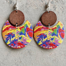 Load image into Gallery viewer, Wood &amp; PU Drop Earrings
