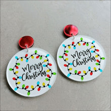 Carregar imagem no visualizador da galeria, Christmas Themed Acrylic Dangle Earrings
