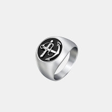 Load image into Gallery viewer, Titanium Steel Anchor Signet Ring
