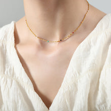 Carregar imagem no visualizador da galeria, 18K Gold-Plated Oil Drip Bead Necklace
