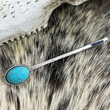 Carregar imagem no visualizador da galeria, Turquoise Alloy Hairpin
