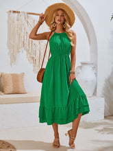 Load image into Gallery viewer, Ruffled Round Neck Sleeveless Dress
