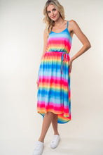 Load image into Gallery viewer, White Birch Full Size Ombre Striped Midi Cami Dress
