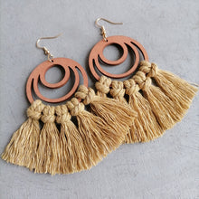 Load image into Gallery viewer, Tassel Detail Geometric Earrings
