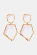 Carregar imagem no visualizador da galeria, Geometrical Shape Zinc Alloy Frame Resin Dangle Earrings
