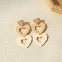 Load image into Gallery viewer, Cutout Heart Acrylic Dangle Earrings
