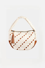 Load image into Gallery viewer, Fame Tassel Detail Weave Semi Circle Bag
