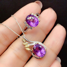 Carregar imagem no visualizador da galeria, Silver-Plated Artificial Gemstone Pendant Necklace
