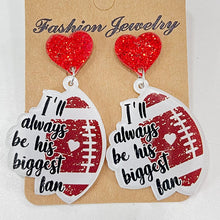 Load image into Gallery viewer, Heart Shape Sports Theme Acrylic Dangle Earrings
