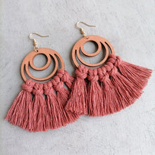 Load image into Gallery viewer, Tassel Detail Geometric Earrings
