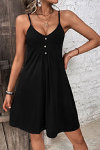 Carregar imagem no visualizador da galeria, Decorative Button Scoop Neck Cami Dress
