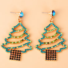 Load image into Gallery viewer, Rhinestone Alloy Christmas Tree Earrings
