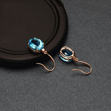 Carregar imagem no visualizador da galeria, Rose Gold-Plated Artificial Gemstone Earrings
