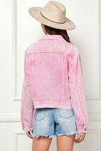 Load image into Gallery viewer, Veveret Button Up Cropped Denim Jacket
