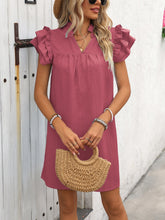 Carregar imagem no visualizador da galeria, Ruffled Notched Cap Sleeve Mini Dress
