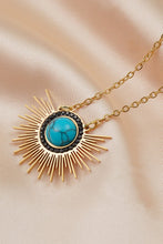 Load image into Gallery viewer, Turquoise 14K Gold Plated Pendant Necklace
