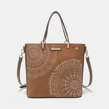 Carregar imagem no visualizador da galeria, Nicole Lee USA Metallic Stitching Embroidery Inlaid Rhinestone Tote Bag
