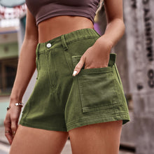 Carregar imagem no visualizador da galeria, High-Waist Denim Shorts with Pockets
