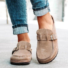 Carregar imagem no visualizador da galeria, Round Toe Low Heel Buckle Loafers
