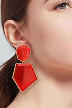 Carregar imagem no visualizador da galeria, Geometrical Shape Zinc Alloy Frame Resin Dangle Earrings
